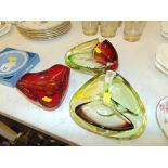 Three pieces of Murano glass