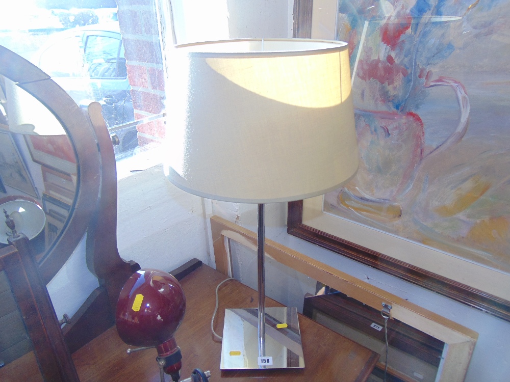 A Lumess chrome contemporary table lamp