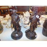 Two bronze figures;