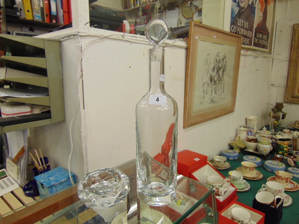 A Baccarat decanter and ashtray