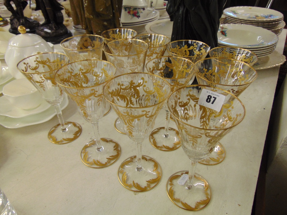 A set of 12 good quality twist stem glasses