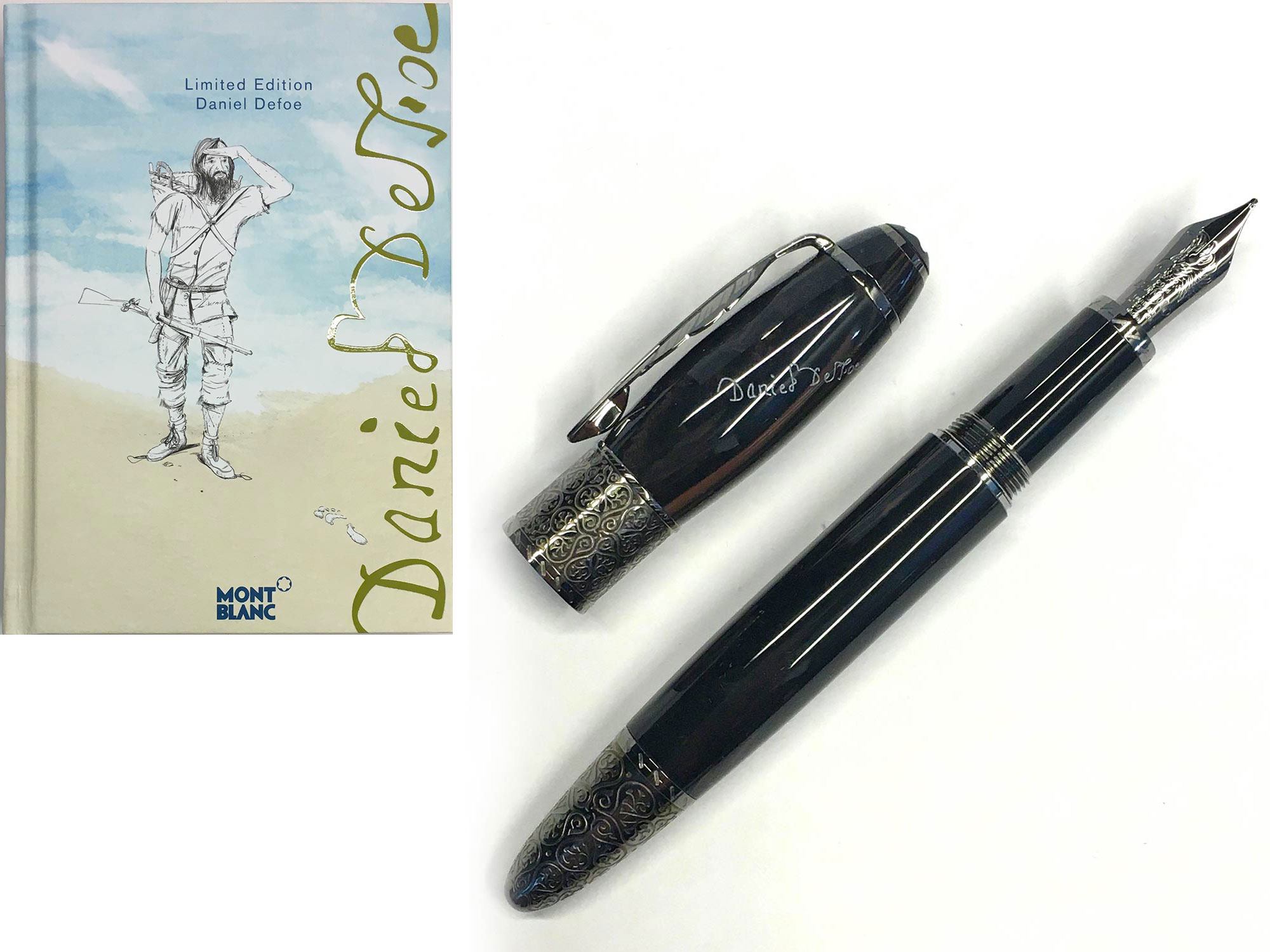 MONTBLANC Penna - Modello Daniel Defoe. Edizione limitata - Pennino in oro 750. -