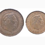SPAGNA Carlos VII (1875-1875) 10 e 5 Centesimi 1875 – CU Lotto di due monete ciascuna in slab
