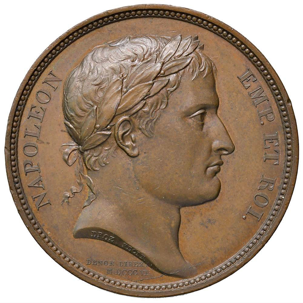 MEDAGLIE NAPOLEONICHE Medaglia 1806 CONQUETE DE NAPLES – Opus: Droz, Brenet, Denon – AE (g