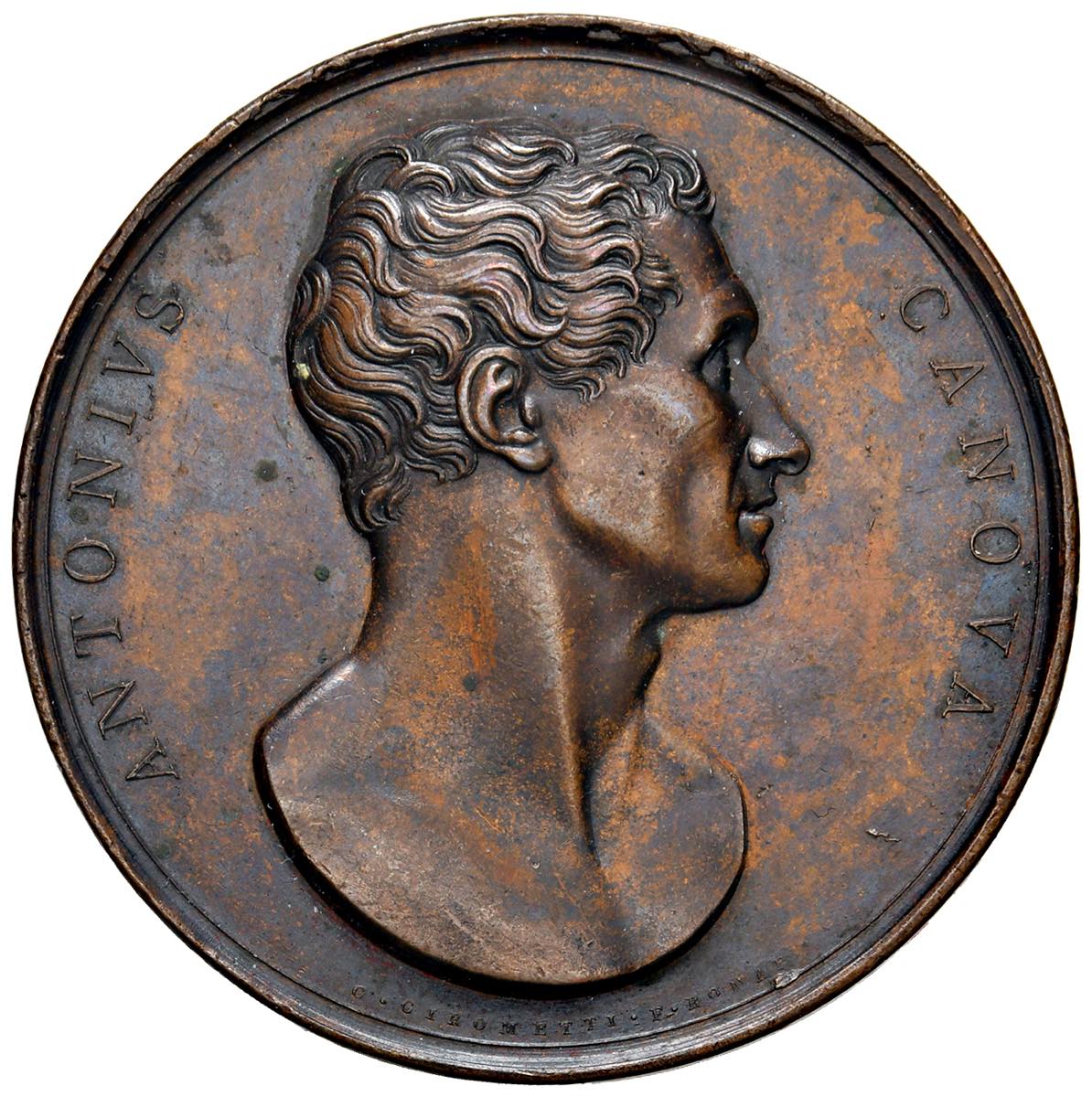 Antonio Canova Medaglia 1823 Per la sua morte – Opus: Girometti - AE (g 78,01 – Ø 53 mm)