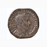 Filippo I (244-249) Sesterzio – R/ La Vittoria andante a d. – RIC 191a AE (g 19,57)