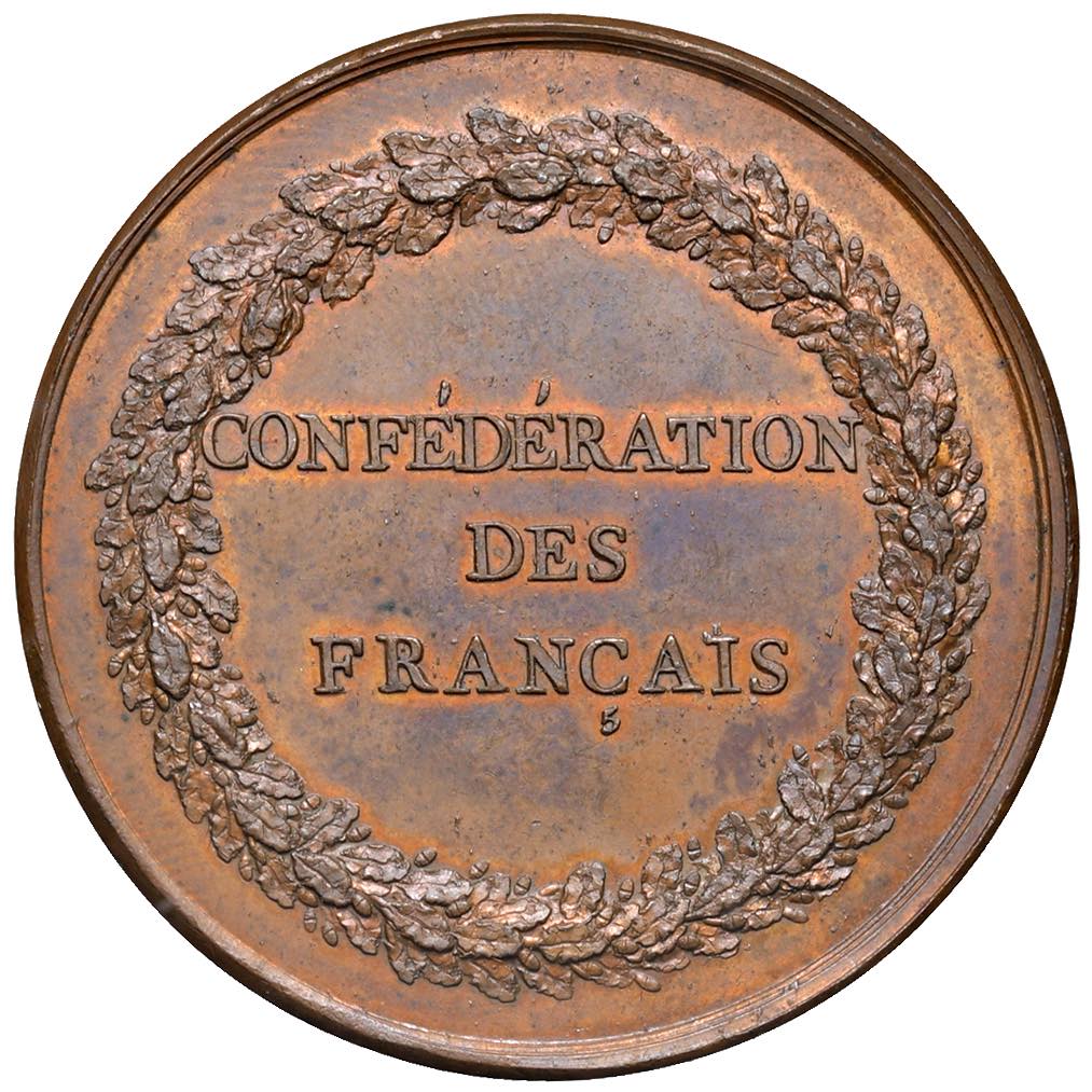 FRANCIA Medaglia 1790 Confederazione dei francesi – AE (g 31,70 – Ø 40 mm) Conservazione - Image 2 of 2