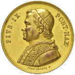 Pio IX (1846-1878) Medaglia 1846 – Opus: Broggi – Bart. I-29 AE dorato (g 36,78 – Ø 45 mm)