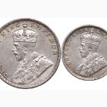 INDIA Giorgio V (1910-1936) Rupia 1919 e Mezza rupia 1917 – AG Lotto di due monete