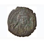 BISANZIO Maurizio Tiberio (582-602) Follis (Antiochia) Busto di fronte – R/ Lettera M – Sear