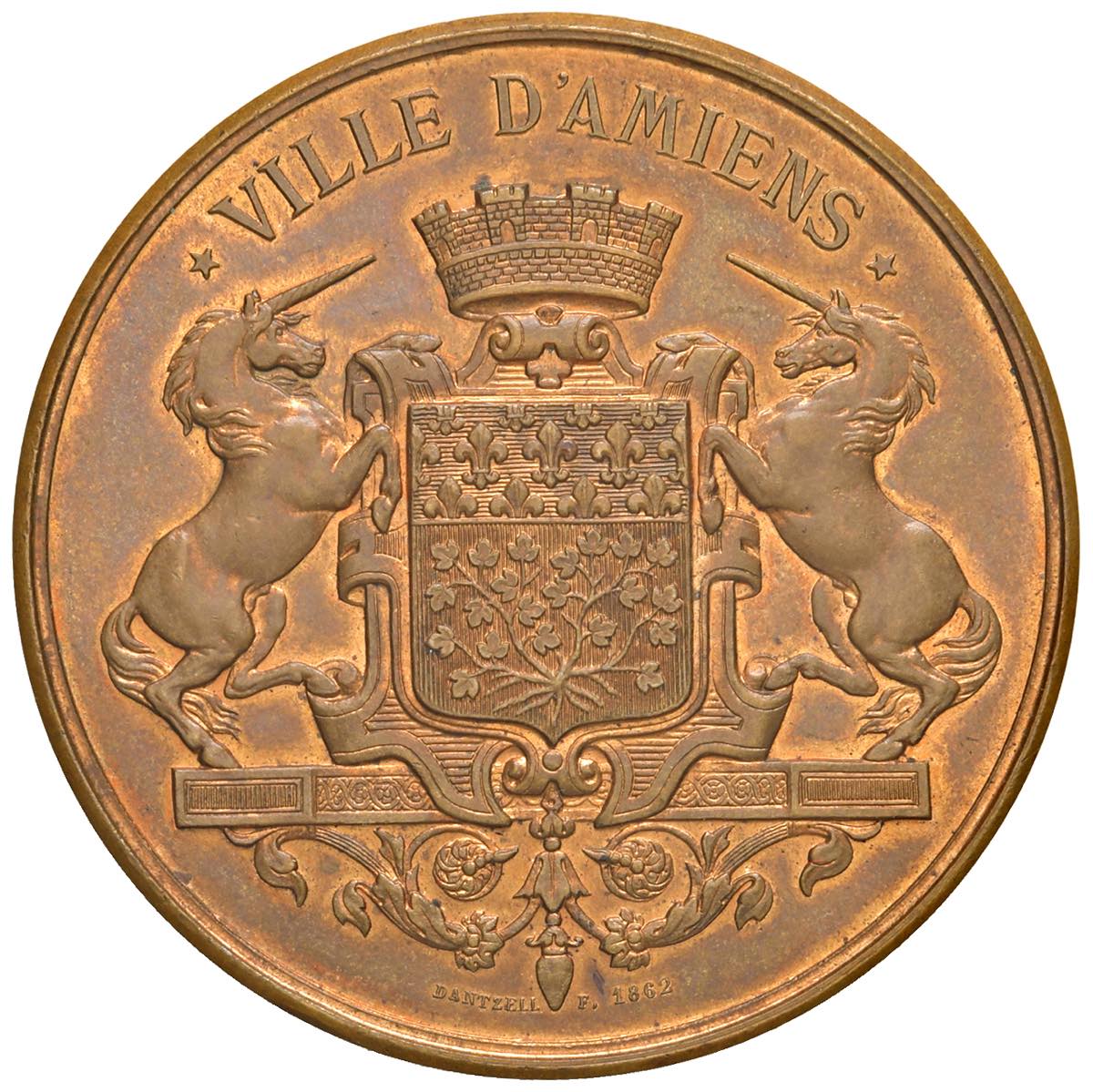 FRANCIA Medaglia 1906 Ville d’Amiens – Opus: Dantzell – AE (g 58,95 – Ø 51 mm) Colpo al