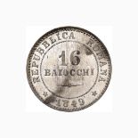 Repubblica Romana (1848-1849) 16 Baiocchi 1849 – Nomisma 578 MI (g 8,00) Modeste macchie sui