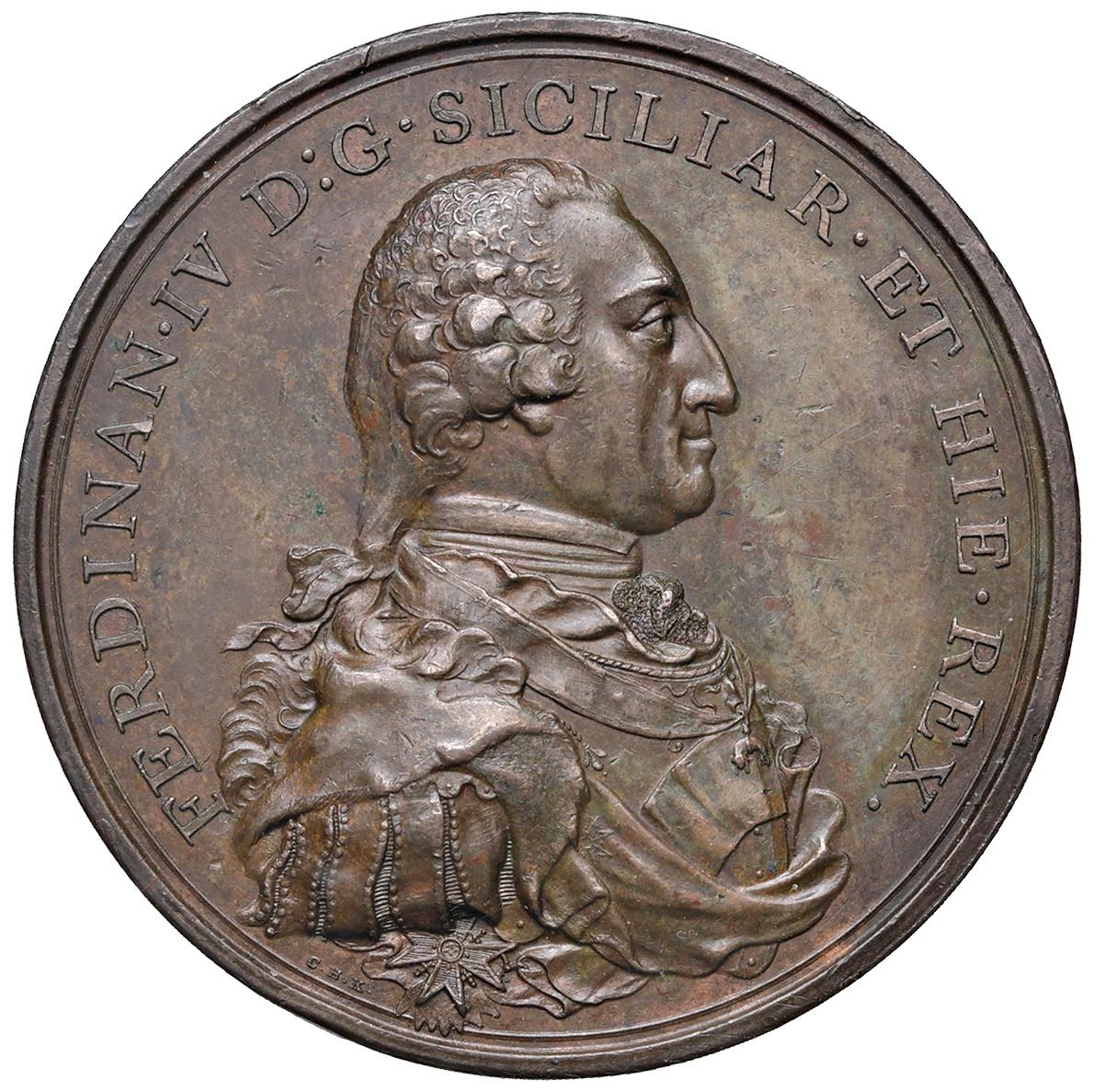 NAPOLI Ferdinando IV (1799-1805) Medaglia 1799 re ristabilito sul trono – Opus: Kukler –