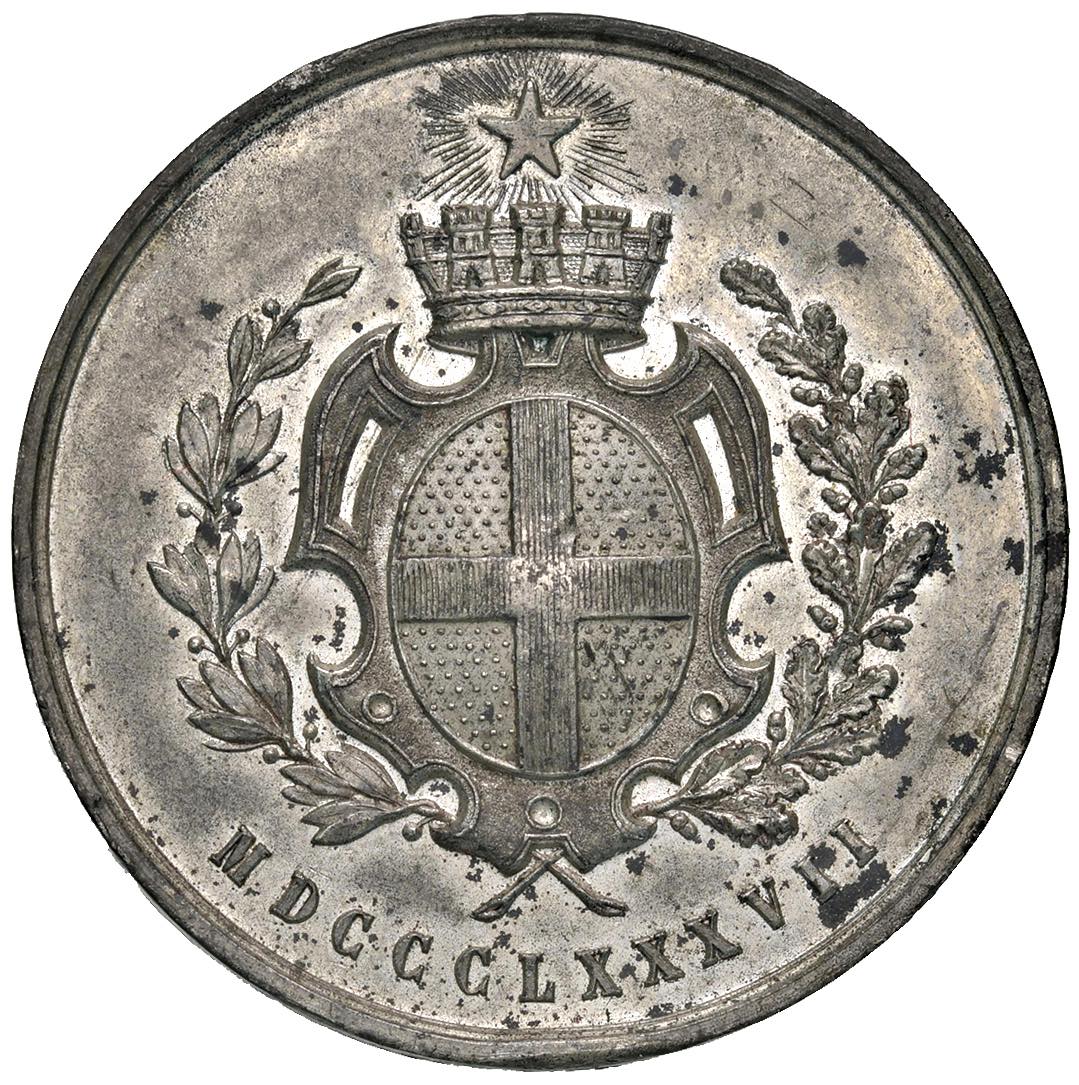 PARMA Medaglia 1887 Esposizione Industriale Scientifica – MB (g 31,85 – Ø 43 mm) Due tracce