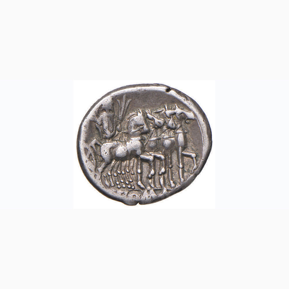 Caecilia – Q. Caecilius Metellus - Denario (130 a.C.) Testa di Roma a d. – R/ Giove su quadriga - Image 2 of 2