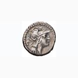 Roma - Repubblica - Junia – D. Silanus L. f. - Denario (91 a.C.) Testa di Roma a d. – R/ La