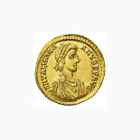 Valentiniano II (375-392) Solido (Lugdunum) Busto diademato a d. - R/ Gli imperatori seduti di