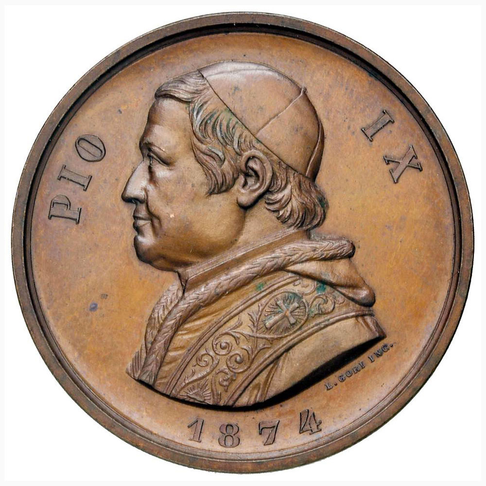 Pio IX (1846-1878) Medaglia 1874 Sesto centenario della morte di San Bonaventura – Opus: Gori –
