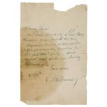 Dumas, Alexandre. Eigenhändiger Brief mit Unterschrift an Moritz Gottlieb Saphir. 1o-zeilige