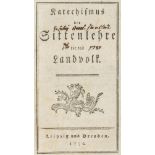 Philosophie und Pädagogik - - Schlosser, Johann Georg. Katechismus der Sittenlehre für das Landvolk.