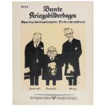 Karikatur - - Bunte Kriegsbilderbogen. Nr. 1-42 und 44 in 43 (von 52) Blatt. Herausgegeben von