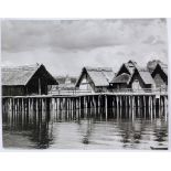 Lauterwasser, Siegfried. Pfahlbauten, Unteruhldingen, Bodensee. Original-Photogprahie. Vintage.