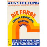 Plakate - Werbung - - Röschmann. Die Farbe. Farbige Wohnräume. Industrie. Schule. Ausstellung des