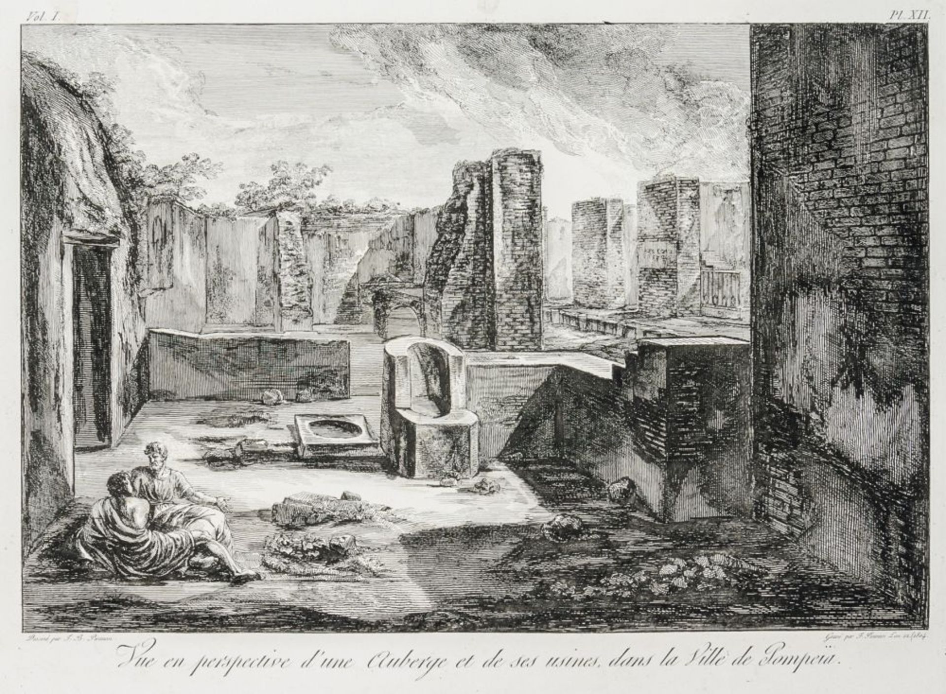 Ansichten - Pompeji - - Piranesi, Giovanni Battista. Vue en perspective d'une Auberge et de ses