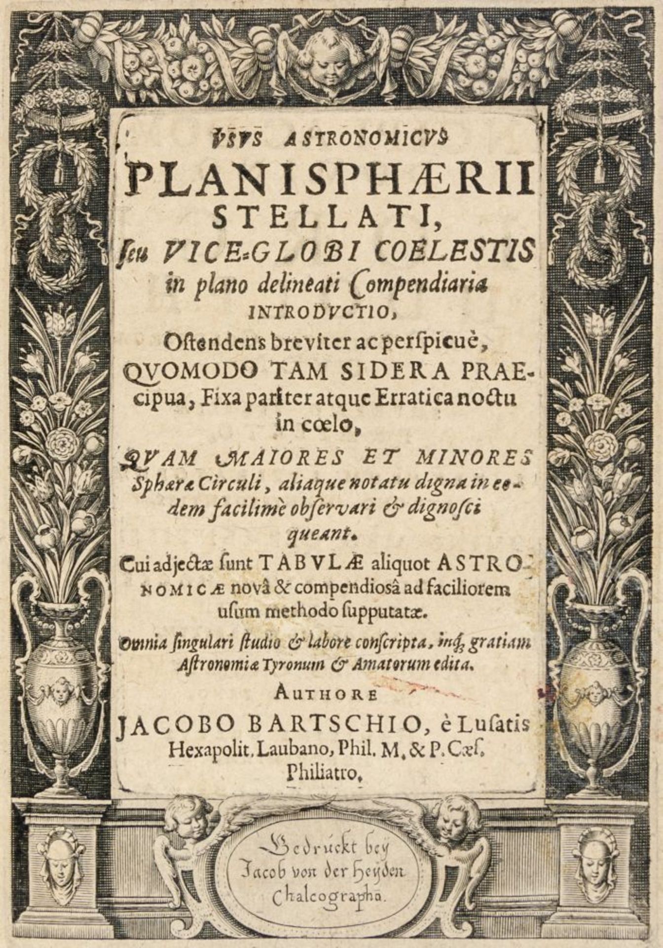 Astronomie - - Bartsch Jacob. Usus astronomicus planisphaerii stellati, seu vice - globi coelestis - Image 3 of 5