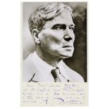 Nobelpreisträger - - Pasternak, Boris L. Karte mit eigenhändiger 5-zeiliger Widmung und Unterschrift