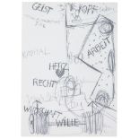 Beuys, Joseph. Honigpumpe. Kassette mit 1 signierten Serigraphie nach einer Zeichnung von Joseph