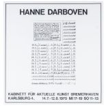 Darboven, Hanne. Ohne Titel. Offset-Lithographie auf Papier. Plakat zur Ausstellung im Kabinett