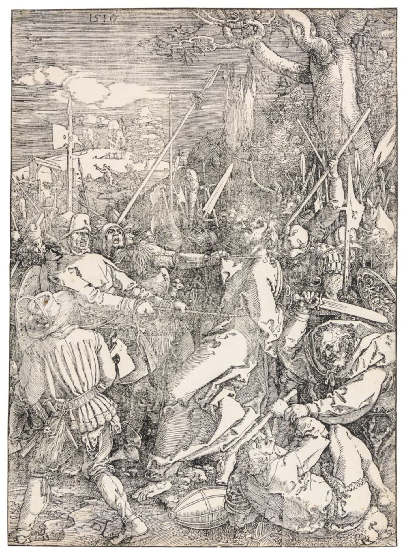 Dürer, Albrecht. Gefangennahme Christi. Blatt 4 der Großen Passion. Holzschnitt auf Bütten. 1510.