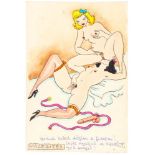 Székely, Alexander Sándor. Sammlung von 10 erotischen Original-Zeichnungen (3 Aquarelle und 7