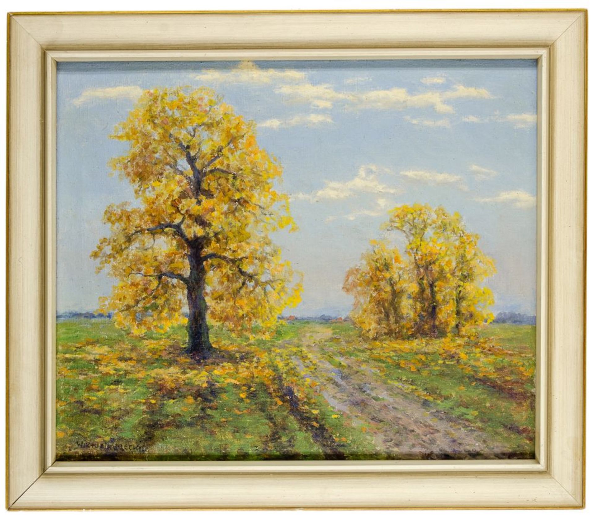 Korecki, Wictor. Herbstlandschaft. Öl auf Leinwand. Links unten signiert. Bildgröße: 61 x 51 cm. - Image 2 of 2