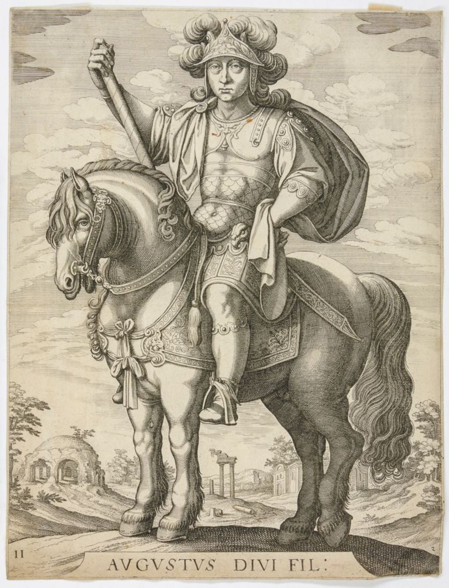 Merian, Matthäus. Die zwölf römischen Kaiser zu Pferde (von Julius Caesar bis Domitian) mit 11 ( - Image 2 of 3