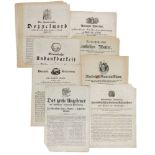 Einblattdrucke - - Sammlung von 12 seltenen Einblattdrucken mit Kriminal- und Schauergeschichten.