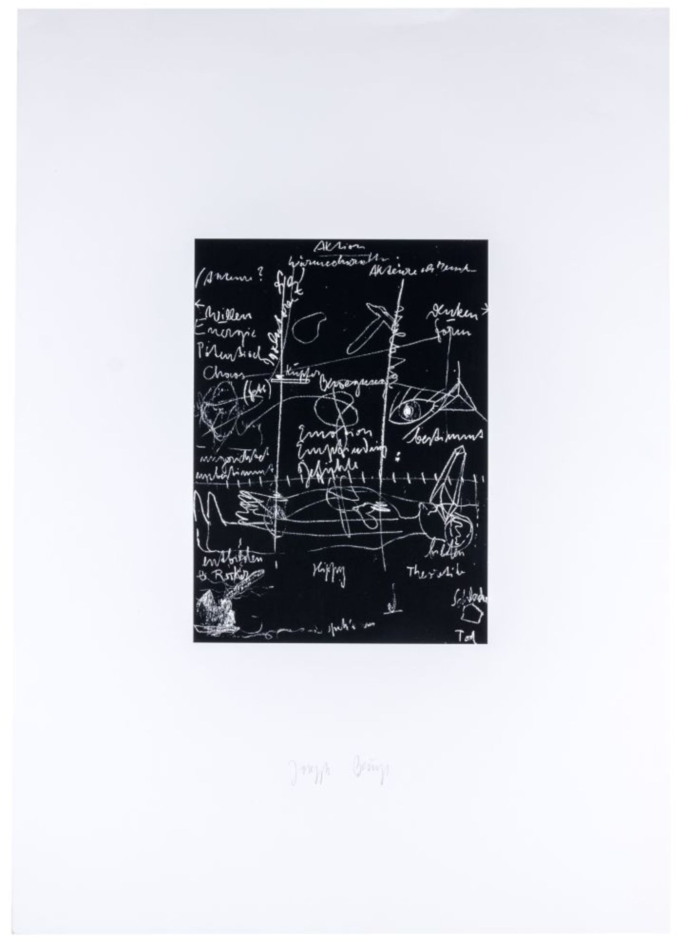 Beuys, Joseph. Tafel III. Serigraphie auf festem Velin. Unten mittig signiert. 1980. Bildgröße: 37 x - Image 2 of 2