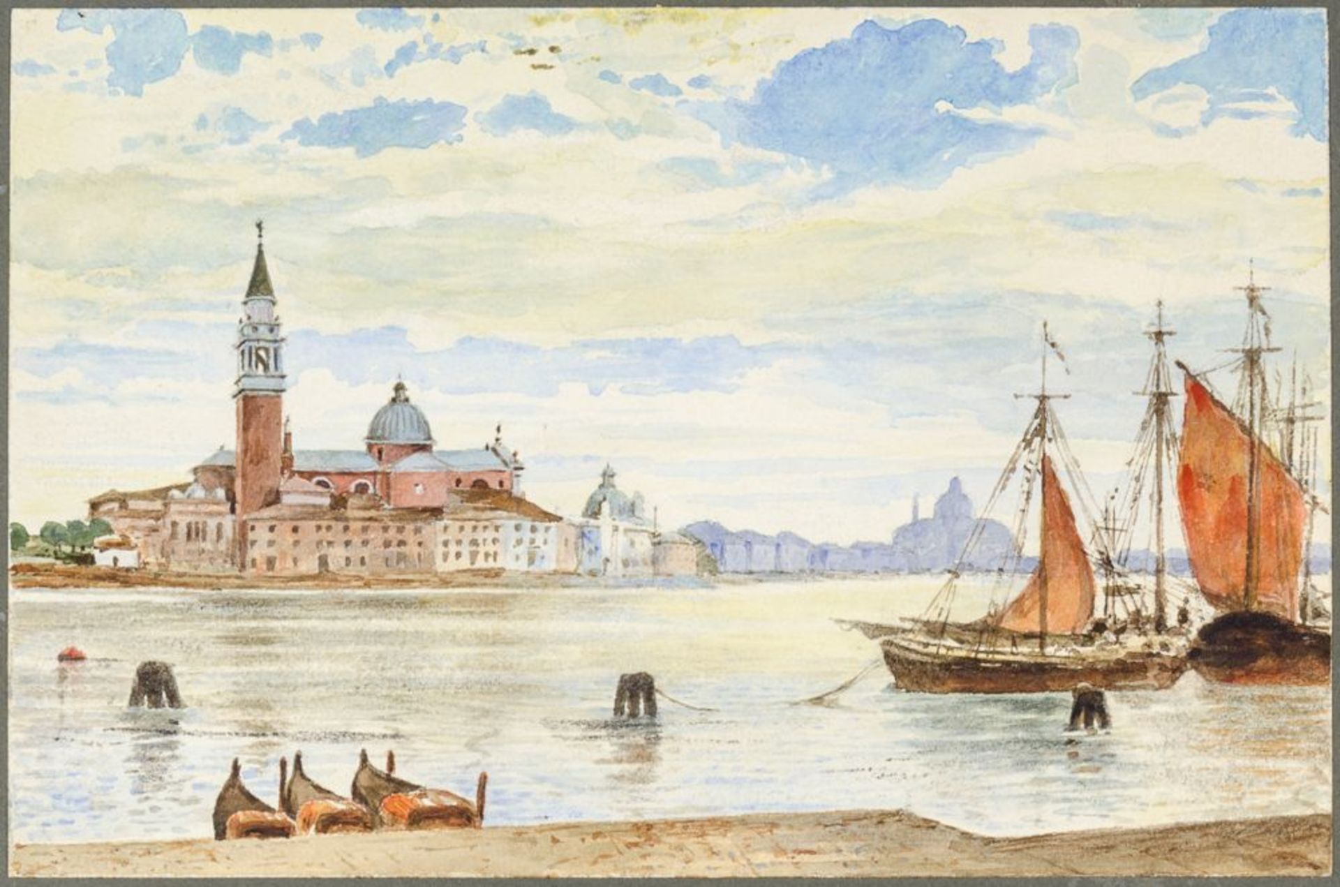 Fürstenau, Eduard. Sammlung von ca. 150 Aquarellen und Zeichnungen aus dem Nachlass. Vereinzelt