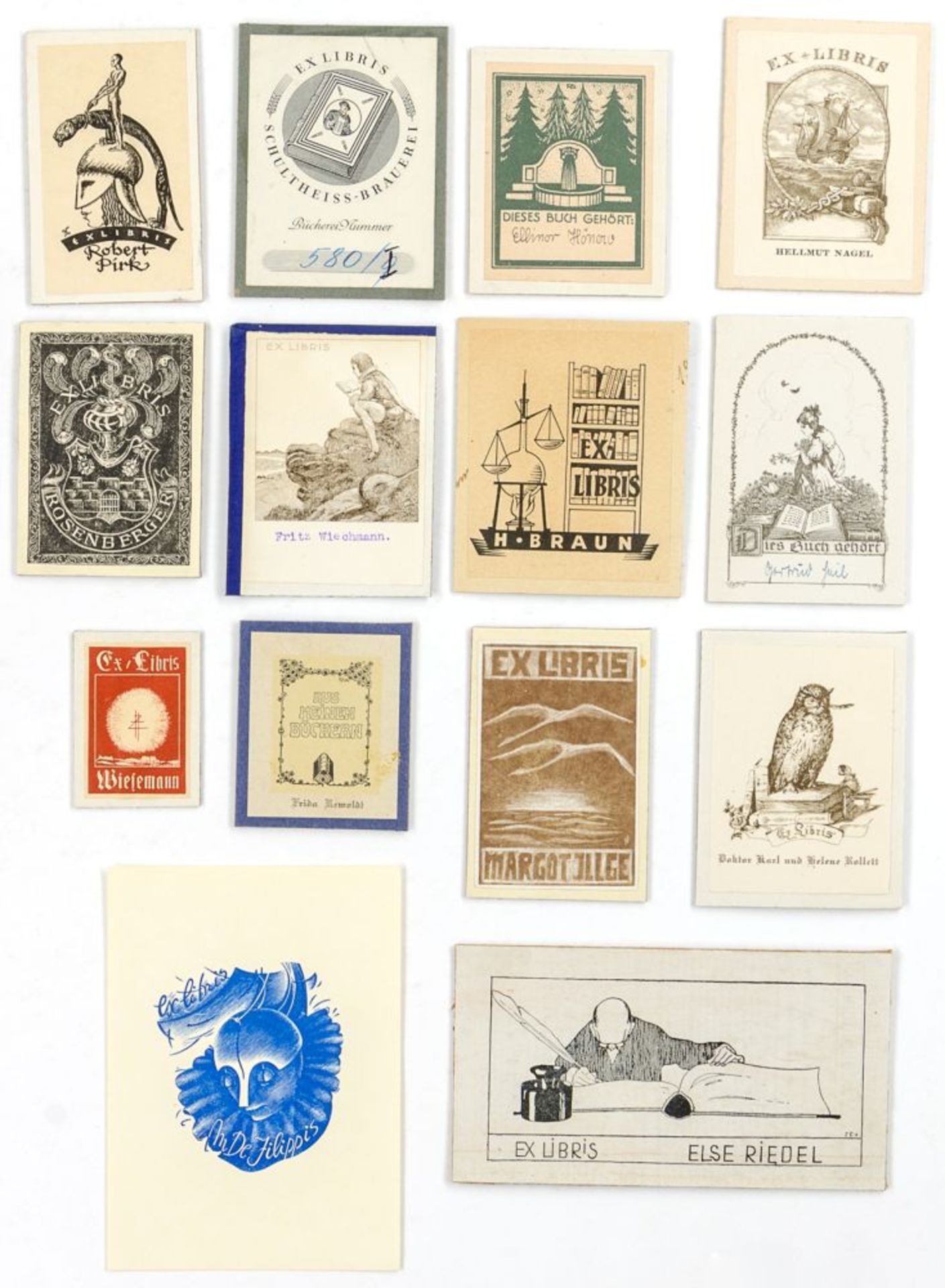 Exlibris - - Sammlung von ca. 1400 Exlibris. Einige in Variationen bzw. auf unterschiedlichem - Bild 5 aus 5