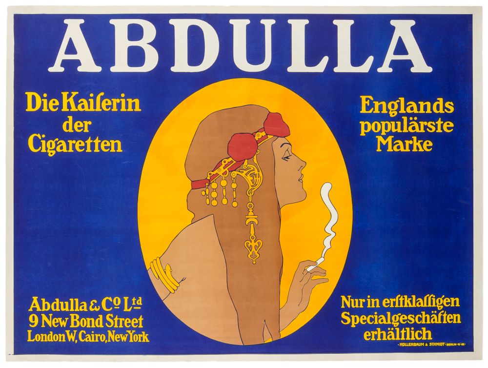 Plakate - Werbung - - Abdulla. Die Kaiserin der Cigaretten. Farblithographisches Plakat auf