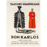 Plakate - Film und Theater - - Klein, Cesar. Don Karlos. Holzschnittplakat. Hamburg, Conrad