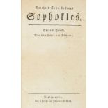 Lessing, Gotthold Ephraim. Sophokles. Erstes Buch. Von dem Leben des Dichters. Berlin, Voß, 1760. (
