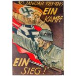 Plakate - Geschichte - - Mjölnir (Hans Herbert Schweitzer). 30. Januar 1933-1943. Ein Kampf - Ein