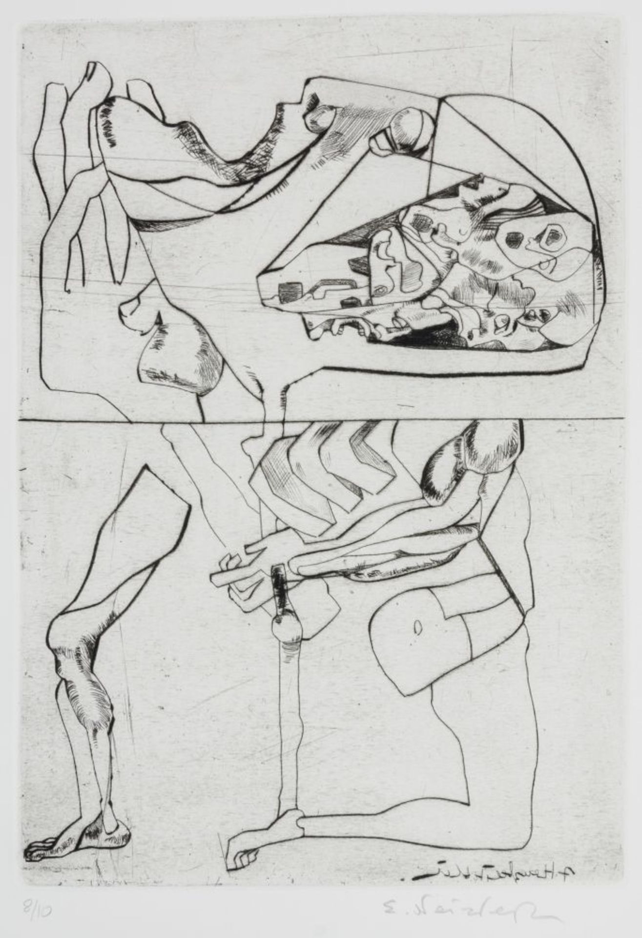 Neizvestny, Ernst. Soviet sculptor. A porfolio of nine prints. Mappe mit 9 Original-Radierungen - Image 2 of 2