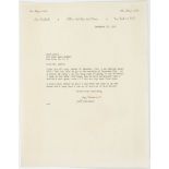 Nobelpreisträger - - Steinbeck, John. Maschinenschriftlicher Brief mit eigenhändiger Unterschrift an
