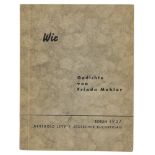 Judaica - - Mehler, Frieda. Wir. Gedichte. Berlin, Berthold Levy/ Jüdischer Buchverlag, 1937. 31
