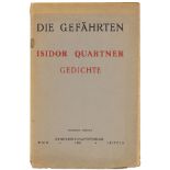 Expressionismus - - Quartner, Isidor. Gedichte. Aus dem Nachlass. Wien-Leipzig,