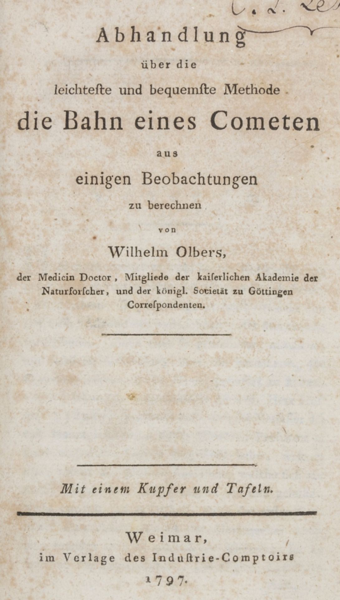 Astronomie - - Olbers, Wilhelm.