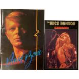 MICK RONSON MEMORIAL CONCERT SIGNED PROGRAMME / BOWIE 1978 SIGNED PROGRAMME